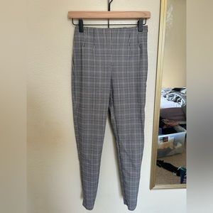 Plaid pants size small. Black and white with a small amount of maroon